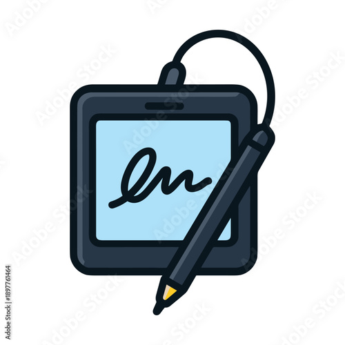 Digital drawing tablet with stylus pen