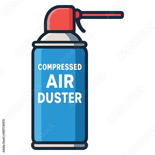 Compressed air duster spray can illustration