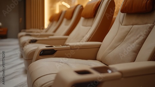 Luxurious seating arrangement in a modern auditorium or private theater