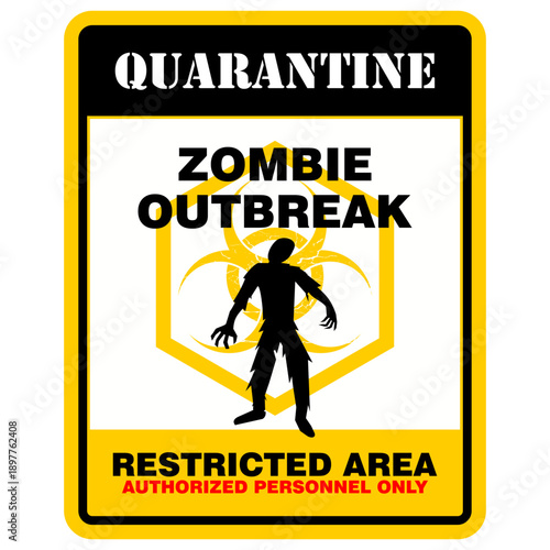 Zombie outbreak, sign vector