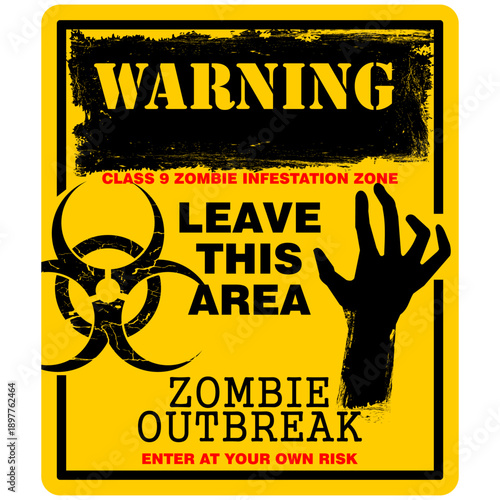 Warning, leave this area, sign vector