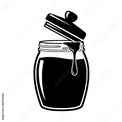 honey jar vector icon