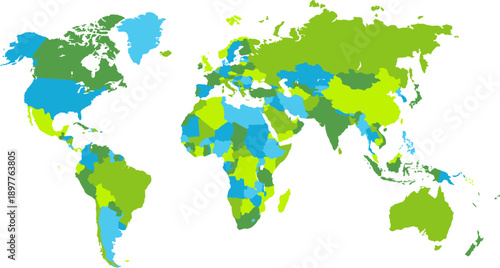 vector illustration of world map isolated on white background 