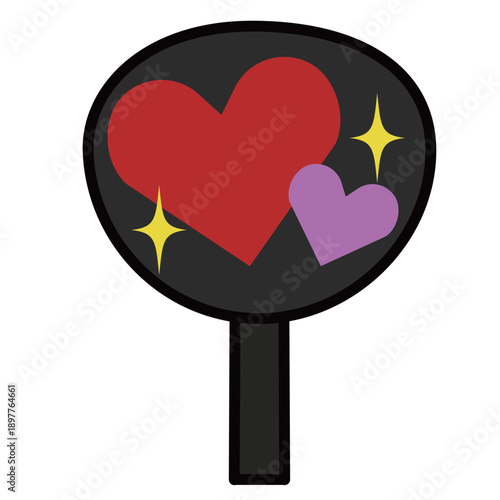 ハートのデコレーションが施された応援うちわsi-item