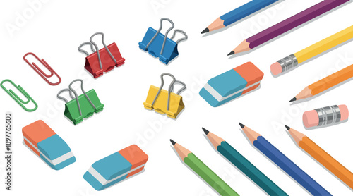 Stationery Pattern Background Vector Illustration