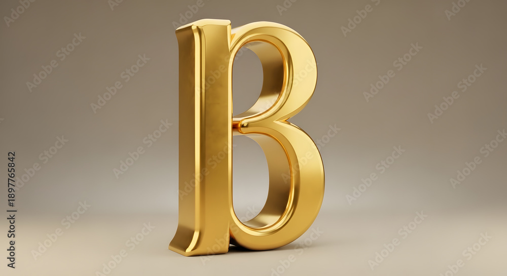 Obraz premium A shiny metallic Greek letter icon in gold color