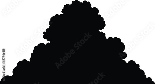 Black bubble cluster on white background