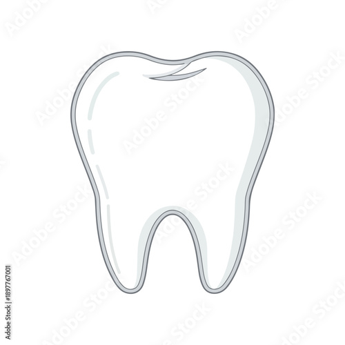 White tooth vector icon dental hygiene concept