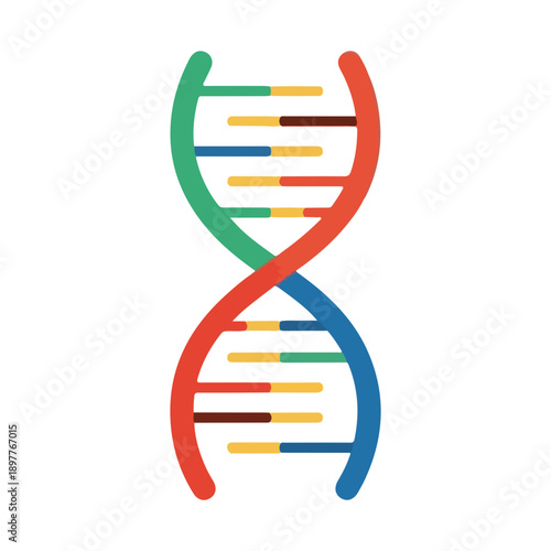 DNA helix structure icon flat design
