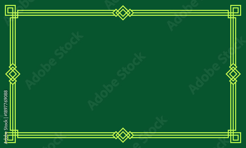 st. patrick's blank frame, banner border or holiday post card template, green background