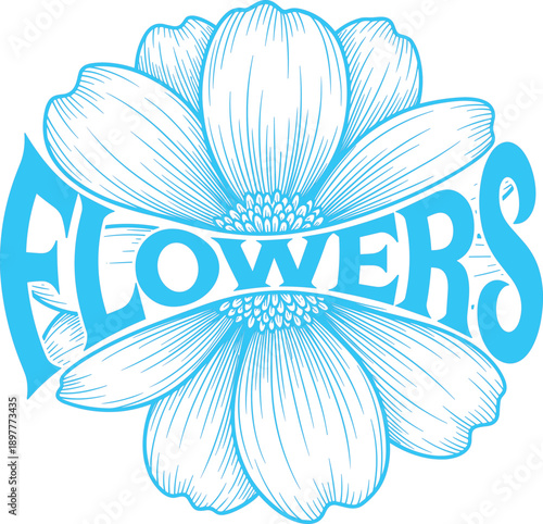 described features a light blue flower drawing, which likely conveys a sense of calmness and tranquility, as blue is often associated with these feelings