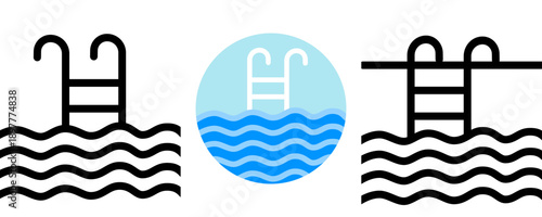 Set of swimming pool icon.