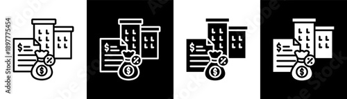 tax white icon set design