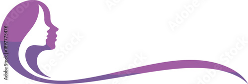 Woman profile vector, beauty face illustration, female silhouette design, hair flow art, wellness logo icon, elegant portrait graphic, cad drawing flat vector illustration