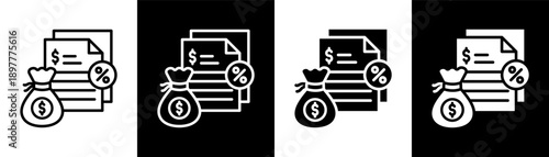 loan white icon set design
