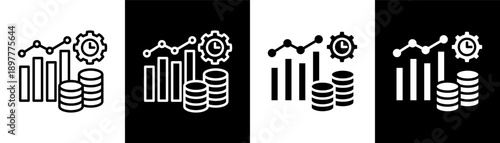 saving white icon set design