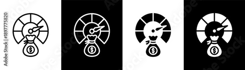 asset performance white icon set design