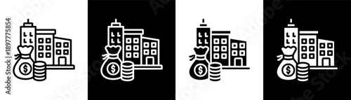 capital white icon set design