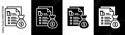 planning white icon set design