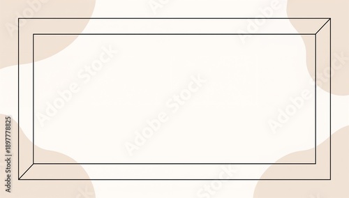 Minimal Abstract Frame with Neutral Pastel Shapes, Elegant Double-Line Border and Clean White Center, Modern Background for Quotes, Posters, Invitations, Branding, Wall Art and Social Media Design