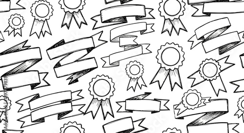 Award Ribbons and Banners, Graphic Design, White Background