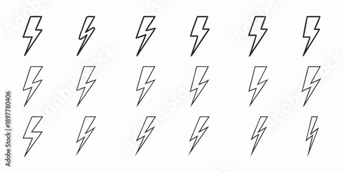 Arrangement of stylized lightning bolt illustrations in a repetitive grid pattern