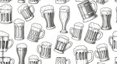 Celebration Event, Beer Varieties, Social Gathering, Illustrations, Festive, Top-Down View, Drink Culture