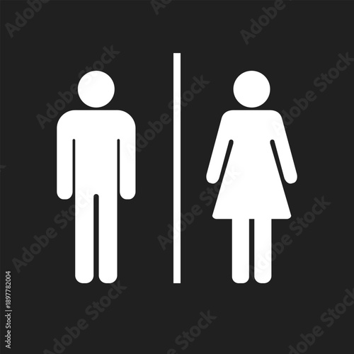 man and woman icon, restroom door pictogram, public toilet sign, female and male symbol, ladies and gentlemen wc