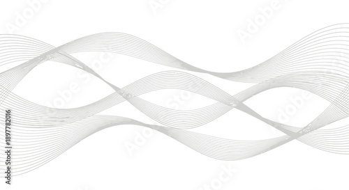 A futuristic blue vector illustration features an abstract wavy background with a flowing curve pattern and artistic light motion to create a high-tech style backdrop