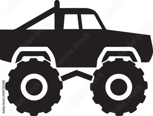Monster Truck Silhouette Vector Illustration