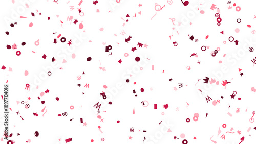 Festive Confetti Bursting in Air, Pink and Red