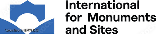 Minimalist logo for international organization focusing on monuments and sites