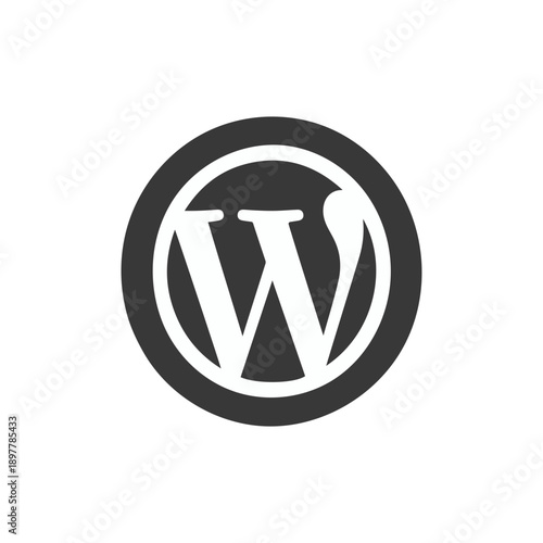 WordPress Logo Icon Flat Vector
