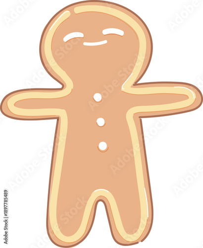gingerbread man isolated on white