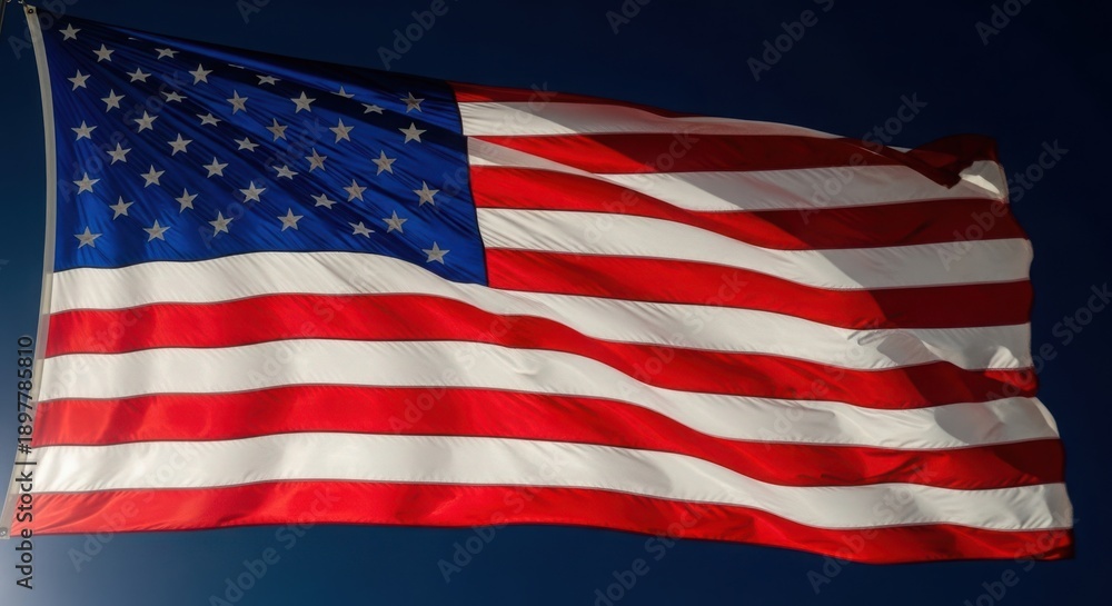 Obraz premium Memorial day tribute american flag waving high in patriotic honor
