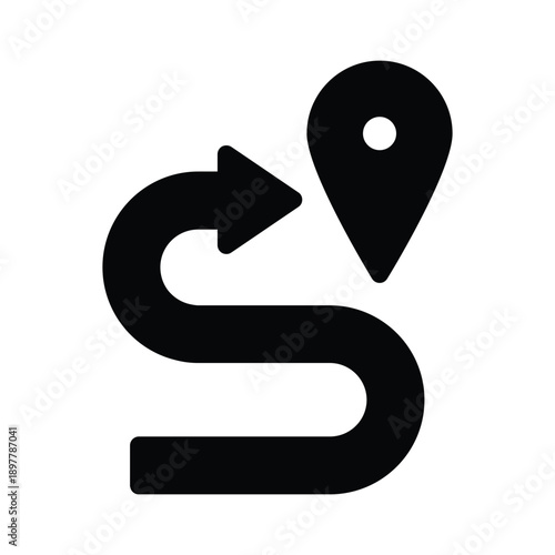 route solid icon vector design good for web or mobile app