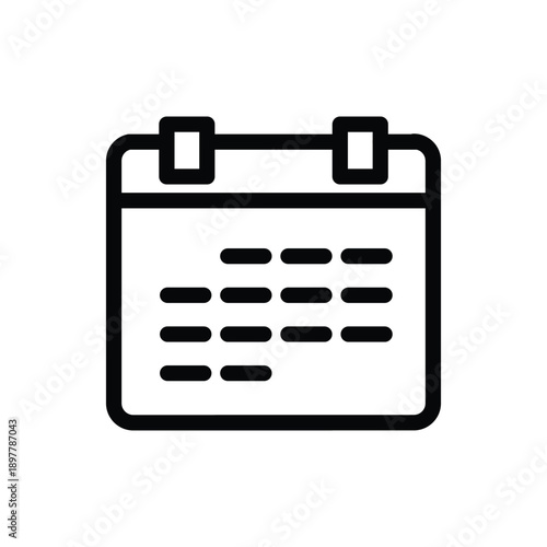 calendar simple outline icon vector design good for web or mobile app