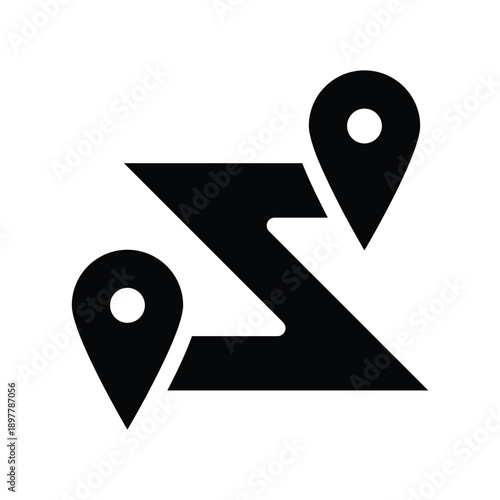 distance solid icon vector design good for web or mobile app