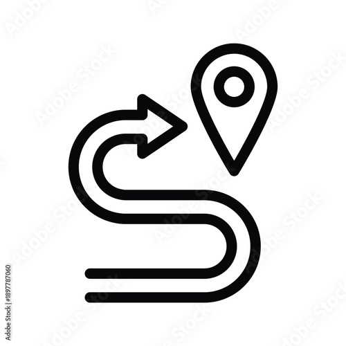 route outline icon vector design good for web or mobile app