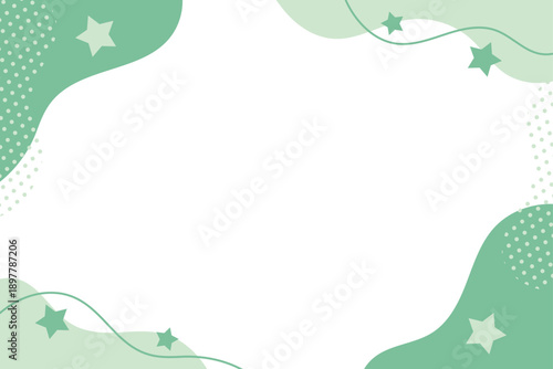 アブストラクト　スター　ポップ　フレーム　グリーン　