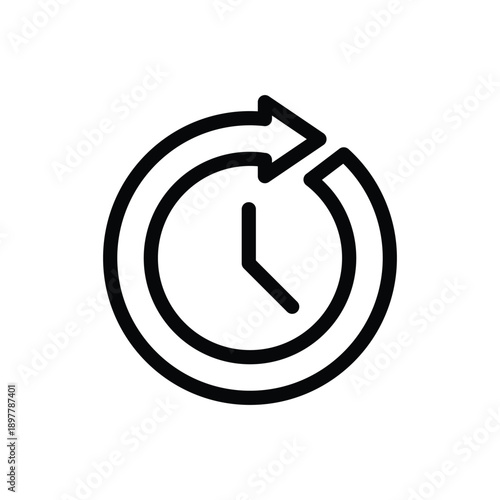 Time forward outline icon vector design good for web or mobile app