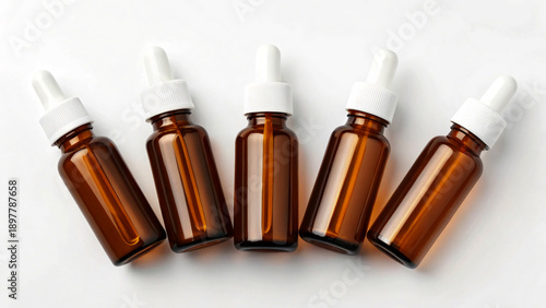 Amber glass dropper bottles for essential oils