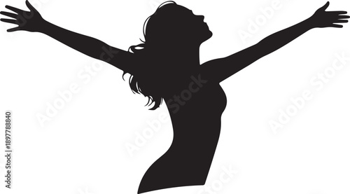 Free Woman Open Arms Silhouette