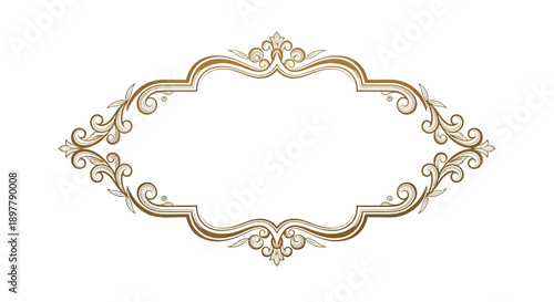 Elegant Golden Ornate Frame - Vintage Decorative Border Design