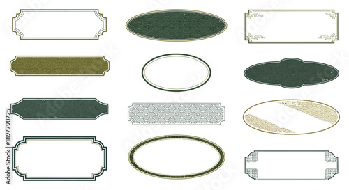 Vintage Label Collection: Ornate Decorative Frames and Emblems for Design