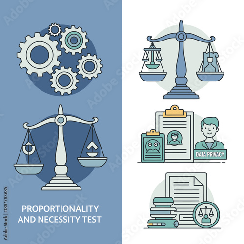 Justice Scales and Legal Documents Illustration.