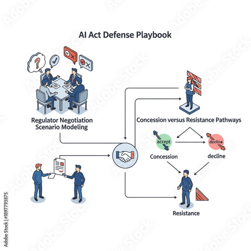 AI Act Defense Playbook Strategy Flowchart.