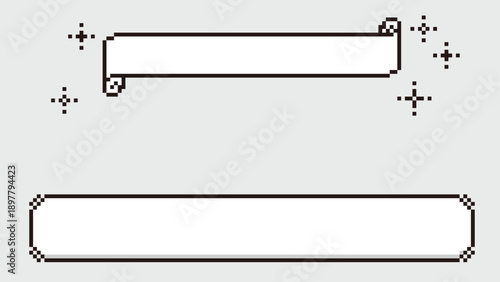 ドット bit レトロゲーム風 テキストボックス 巻物