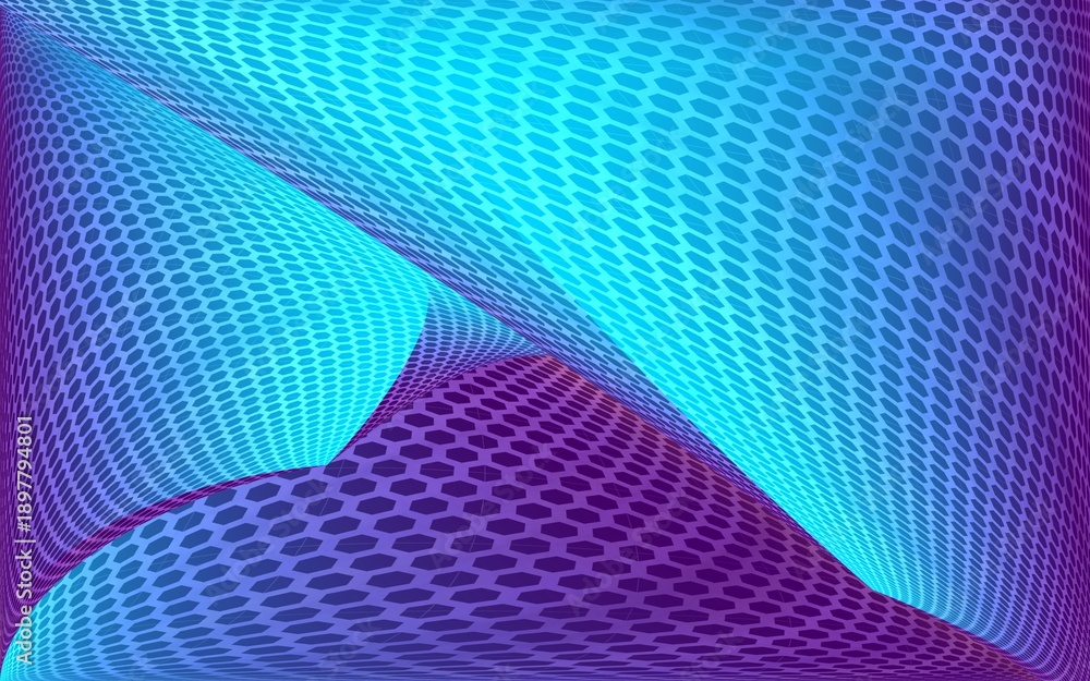 Fototapeta premium Abstract Blue Purple Hexagon Wave Background