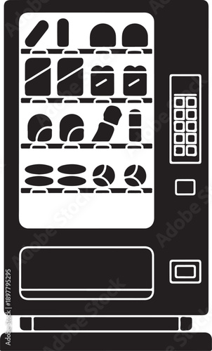 vending machine illustration line art vector for user interface maps